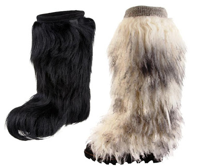 furry ski boots