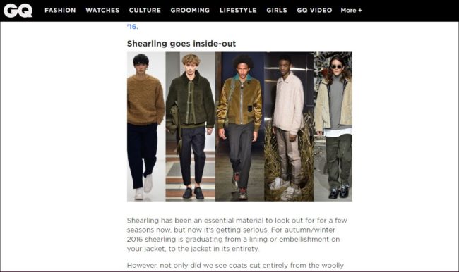 GQ Magazine's coverage of shearling for men