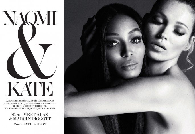 Interview magazine Russia December 2012 issue explored the life long friendship between Naomi Campbell and Kate Moss