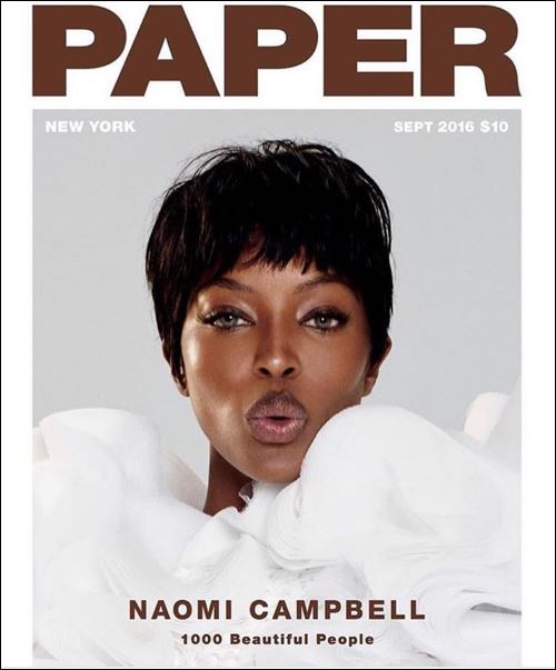 Naomi on the cover of November 2016 Paper magazine